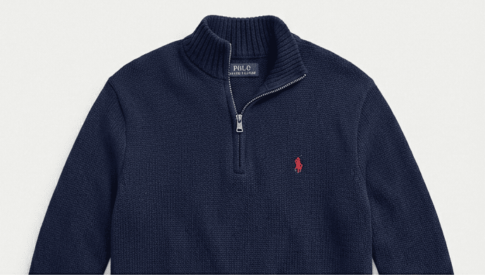 Κλασικό Ανδρικό Πουλόβερ Half-Zip Polo - Εικόνα 2