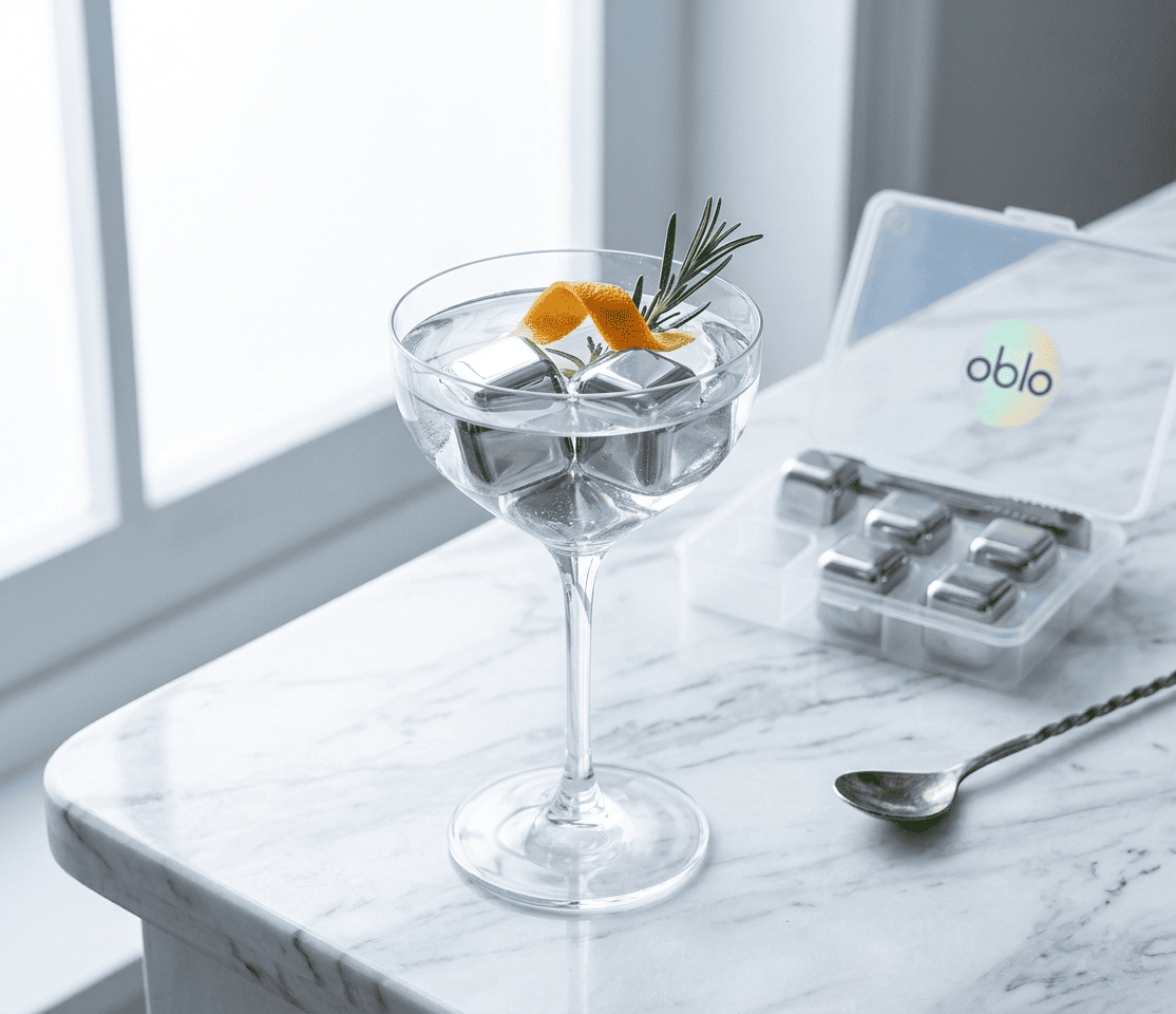 Σετ 12 Ανοξείδωτα Παγάκια oblo με Λαβίδα Σερβιρίσματος & Κασετίνες Αποθήκευσης - Εικόνα 3