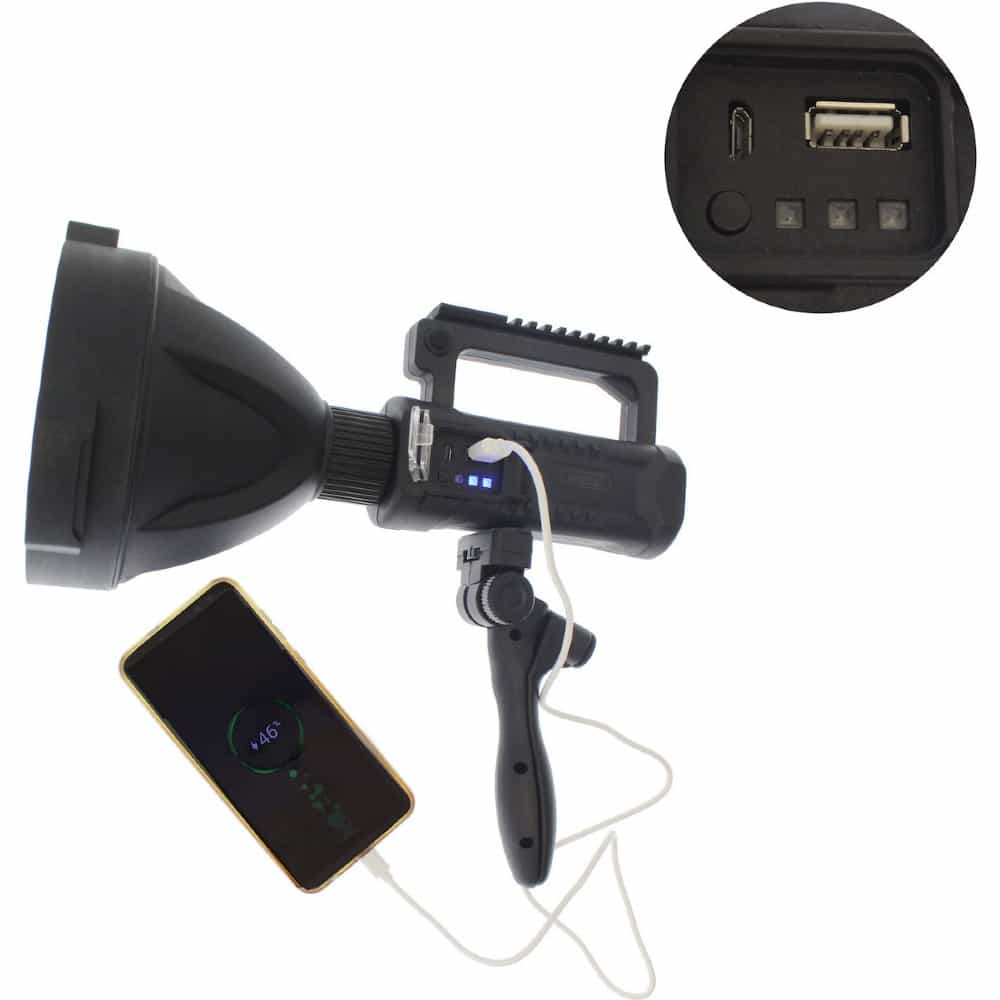 LED Φακός & Powerbank Eπαναφορτιζόμενος με Χερούλι & Τρίποδο - Εικόνα 2