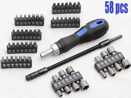 Σετ με 58 Εξαρτήματα 42 Κατσαβίδια Και 14 Καρυδάκια Και Εύκαμπτη Προέκταση - Εικόνα 2