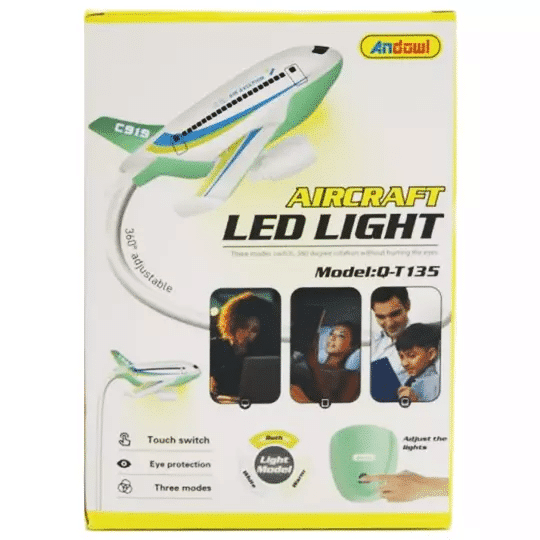 Παιδικό επαναφορτιζόμενο φωτιστικό Led αεροσκάφος - Εικόνα 2
