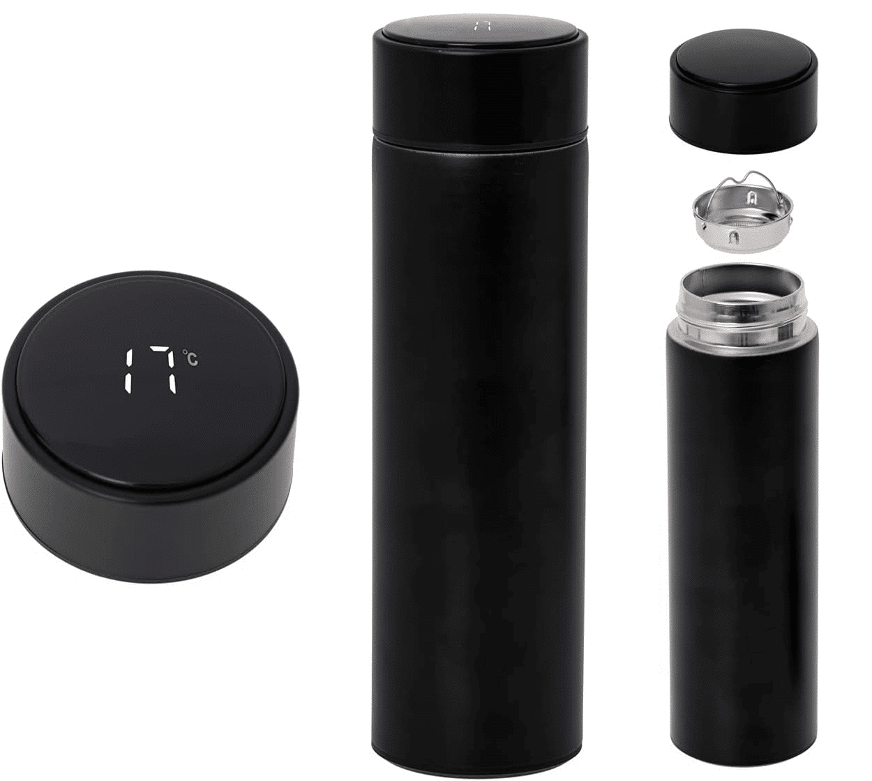 Έξυπνο θερμός από ανοξείδωτο χάλυβα LED οθόνη θερμοκρασίας 500 ml