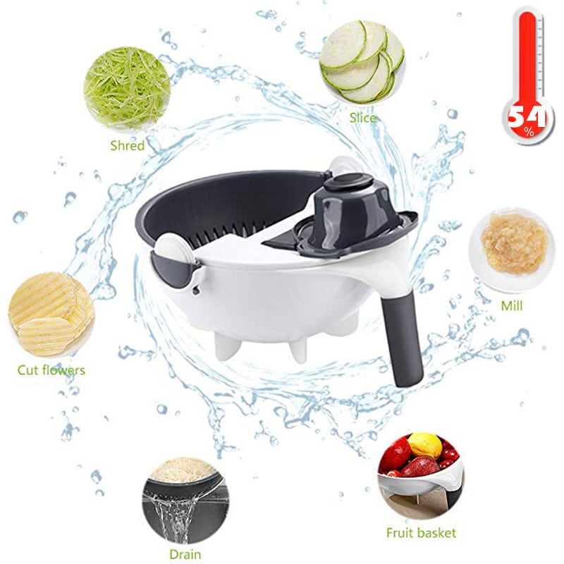 Πολυκόφτης Λαχανικών Με Περιστρεφόμενο Καλάθι Αποστράγγισης