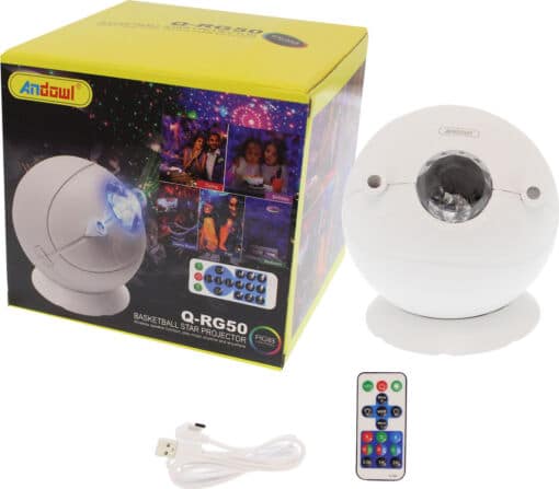 Φωτορυθμικό mini Φωτιστικό-Προτζέκτορας Μπάλα RGB με Bluetooth ηχείο και τηλεχειριστήριο