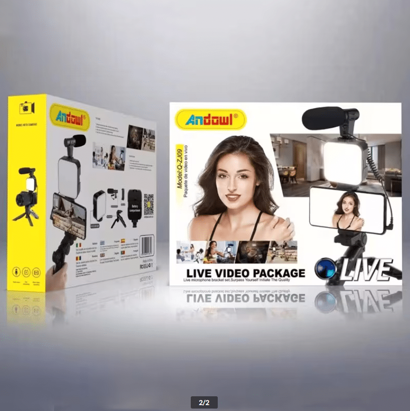 Τρίποδο Κινητού Κάμερα με Φωτισμό Led & Μικρόφωνο - Εικόνα 2