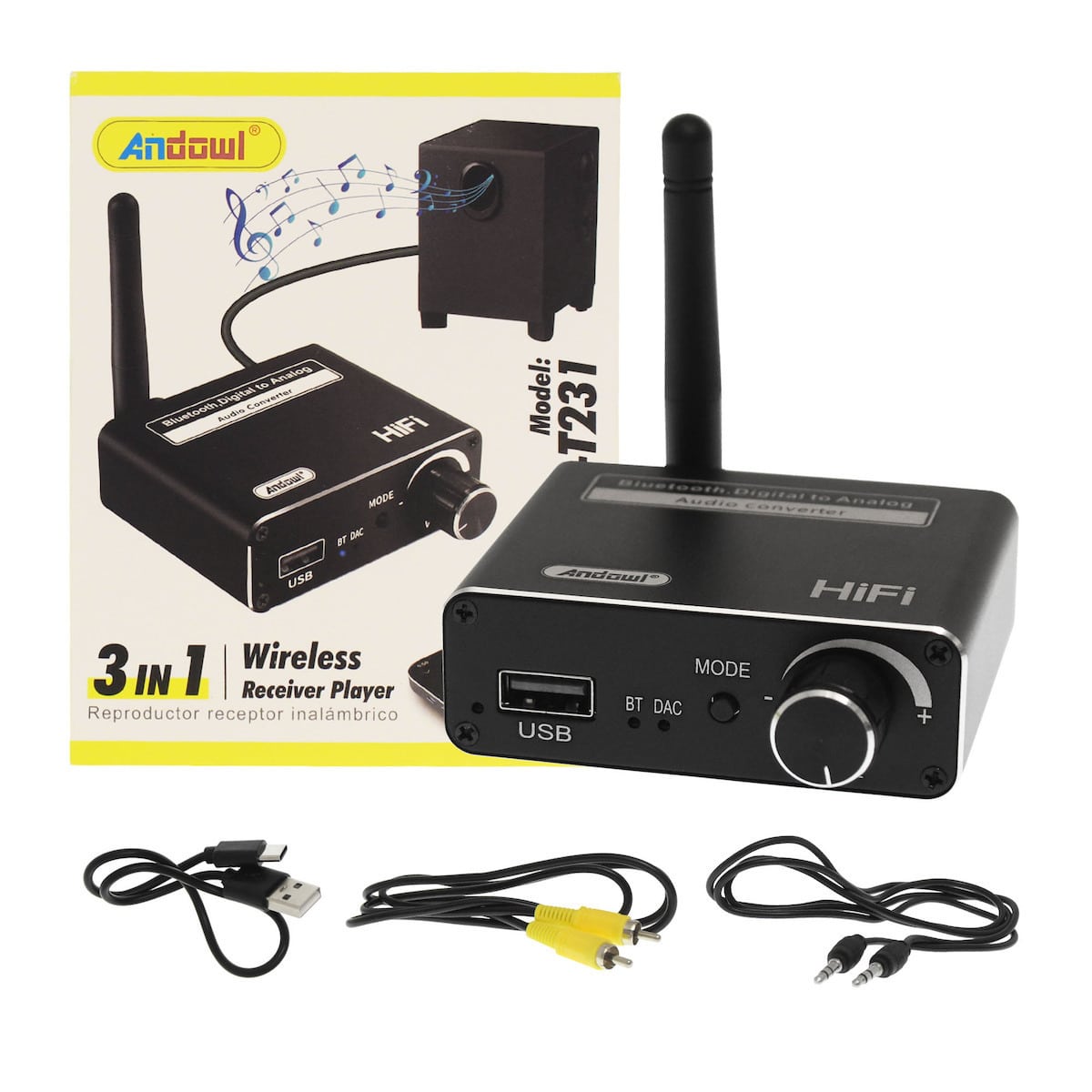 Δέκτης Bluetooth 5.0/Usb & Μετατροπέας Ήχου Ψηφιακός σε Αναλογικός Audio Converter - Εικόνα 2