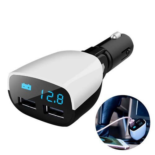 Φορτιστής Αναπτήρα Αυτοκινήτου LED 2x USB 3.4A με Βολτόμετρο - Εικόνα 4