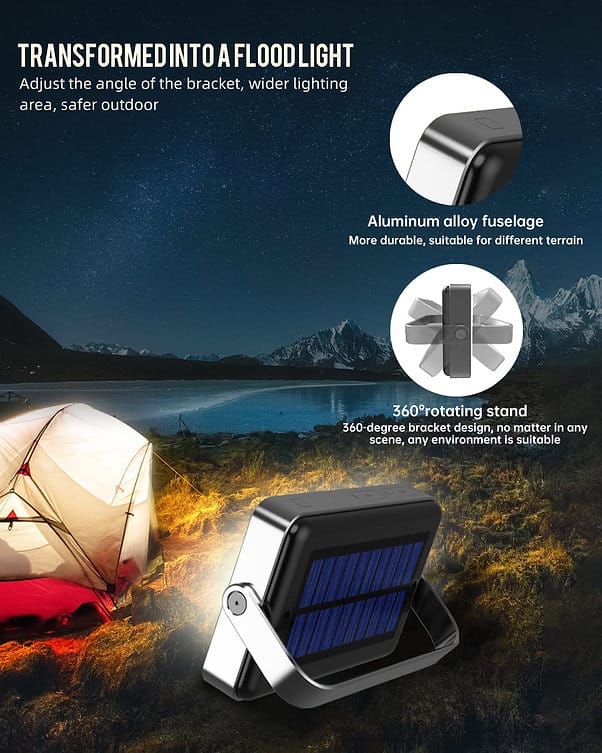 Power Bank και ισχυρός φακός με ηλιακή φόρτιση Solar Power 20000mAh - Εικόνα 6