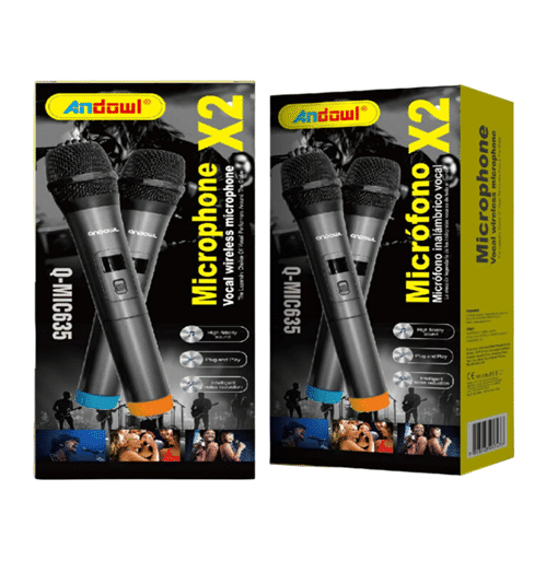 Επαγγελματικά διπλά ασύρματα μικρόφωνα χειρός για Stage Karaoke, ηχογράφηση φωνής