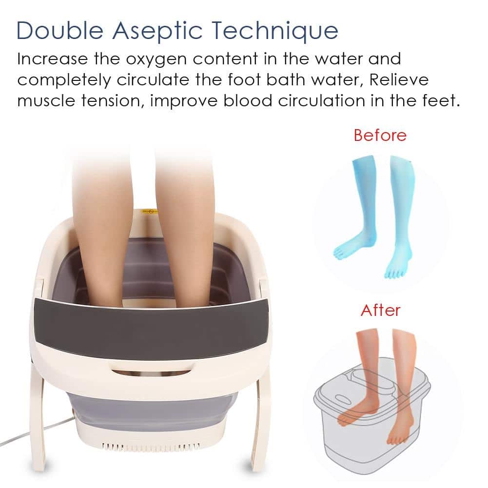 Υδρομασάζ Spa Μασάζ Ποδιών Υπέρυθρης Θέρμανσης Πτυσσόμενο - Εικόνα 7