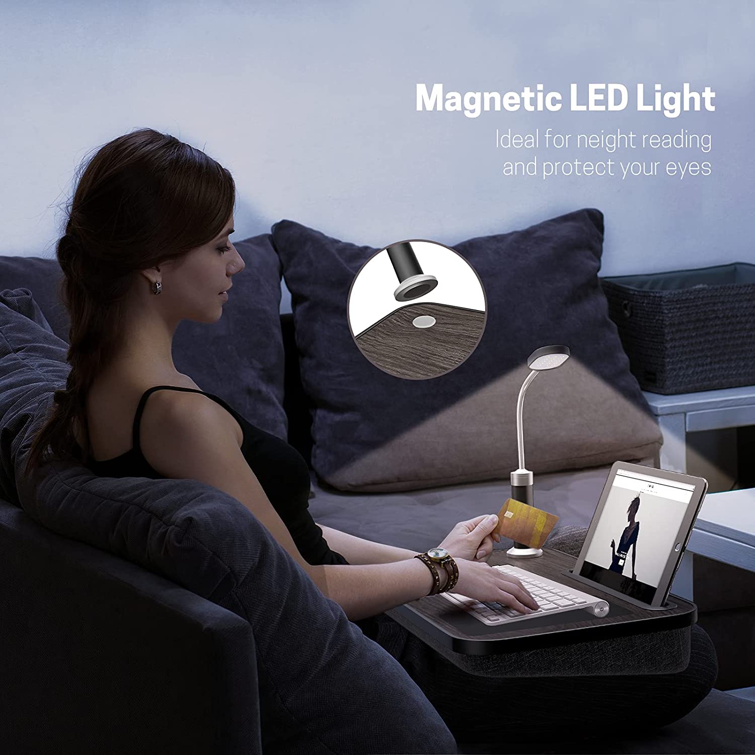 Γραφείο φορητού υπολογιστή και tablet με φως led - Εικόνα 4