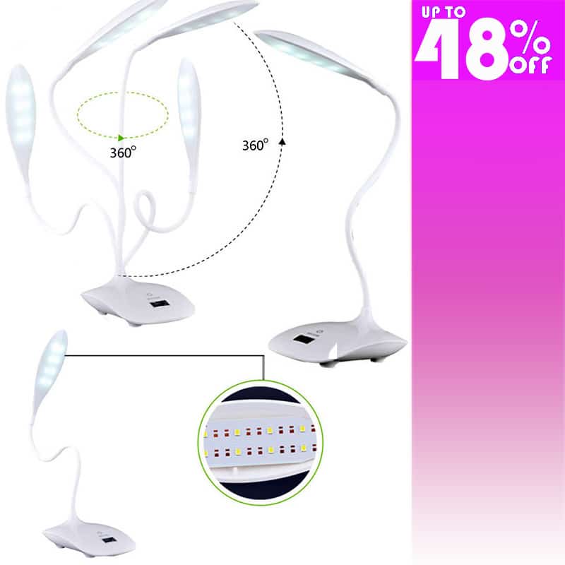 Επαναφορτιζόμενο LED Φωτιστικό Γραφείου Αφής με Εύκαμπτο Βραχίονα