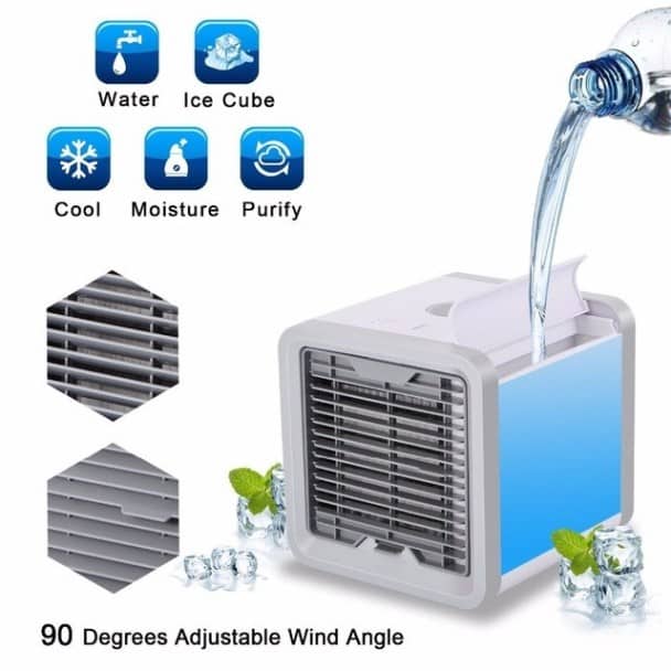 Mini Φορητό Air Cooler & Υγραντήρας 600ml με LED Φωτισμό - Εικόνα 2