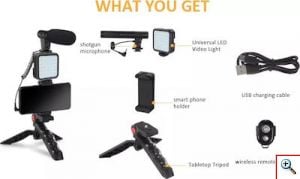 Τρίποδο Κινητού Κάμερα με Φωτισμό Led & Μικρόφωνο - Εικόνα 5